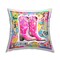 Groovy Vintage Cowgirl Collage Outdoor Printed Pillow Design by Jess Stempel, 18 x 7 x 18